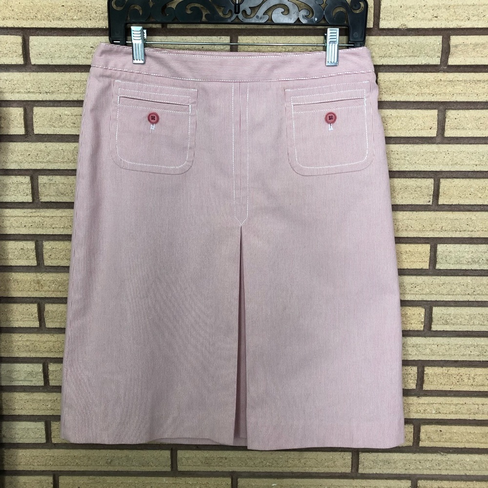 Candy Stripe Midi Skirt - Talbots - 6 Petite- Waist 30" - Women's Skirt